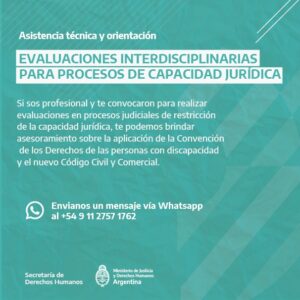Evaluaciones interdisciplinarias para procesos de capacidad jurídica