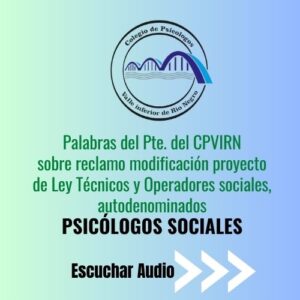 Entrevista al Pte. del CPVIRN -Reclamo modificación Proyecto de Ley. (27/03/2023)